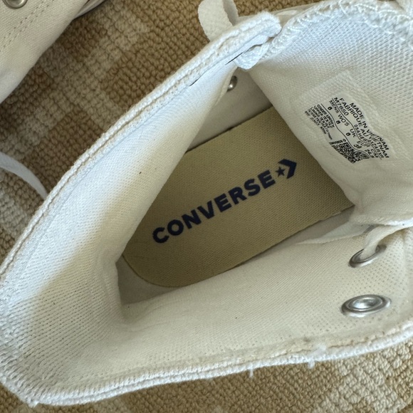 Converse Chuck Taylor All Star High Top White Canvas Sneakers Mens 8 Womens 10 - Picture 7 of 12